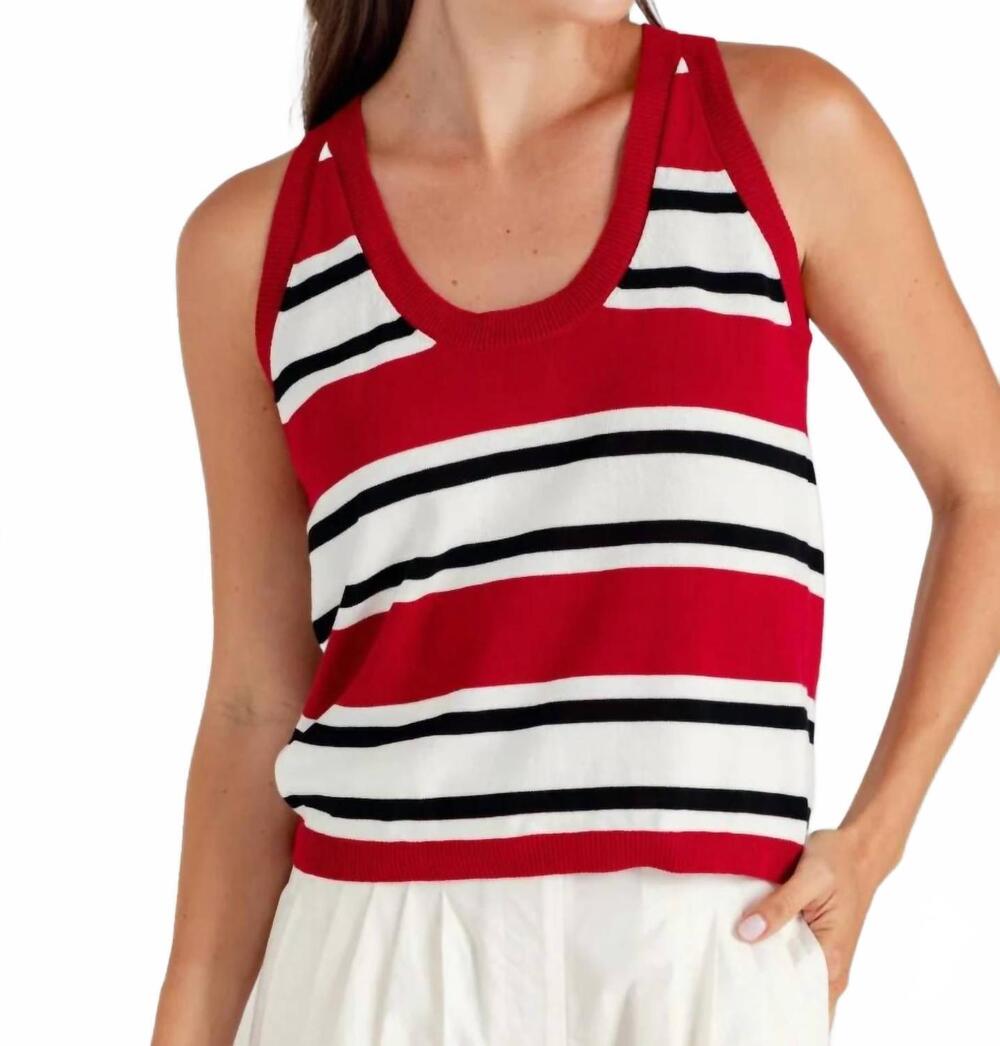 NEW SUNDAYS americana knit lee tank top in red